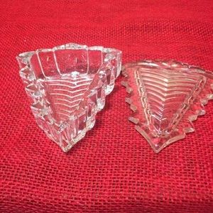 Vintage Christmas tree trinket Dish With Lid